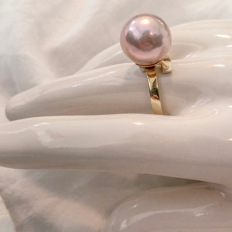 Silver - Free size ring - Pink